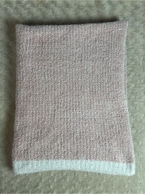 SL Home Fashions Pink White Fuzzy Soft Baby Blanket Chenille Sweater Knit